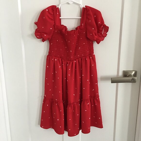 Polka Dot Short Sleeve Ruffled Dress Size 7/8 - Picture 2 of 3